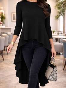 Maxi Blusa Cola De Pato - negro - Ver 1