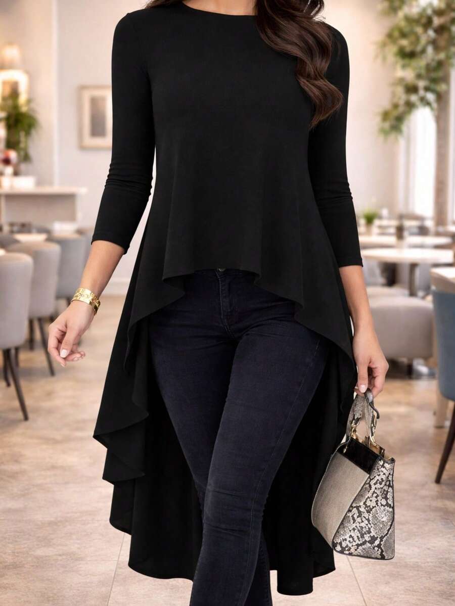 Maxi Blusa Cola De Pato - negro - Ver 1