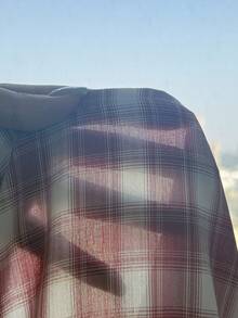 SHEIN 女童休閒修身短袖短版領口上衣 - 紅白色 - 查看 6