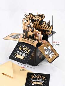 Joivida 1张3D立体玫瑰蝴蝶花束贺卡，含贺卡和信封 - 生日、情人节、父亲节、母亲节和感谢信的完美之选 - 多色 - 查看 14