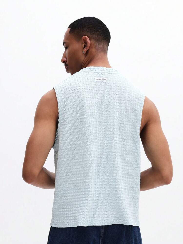 Tanktop mit Struktur und Rundhalsausschnitt