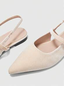CUCCOO BIZCHIC Women's Beige Suede Minimalist Basic Commuter Pointed Toe Shoes Spring Shoes - Beige - View 7