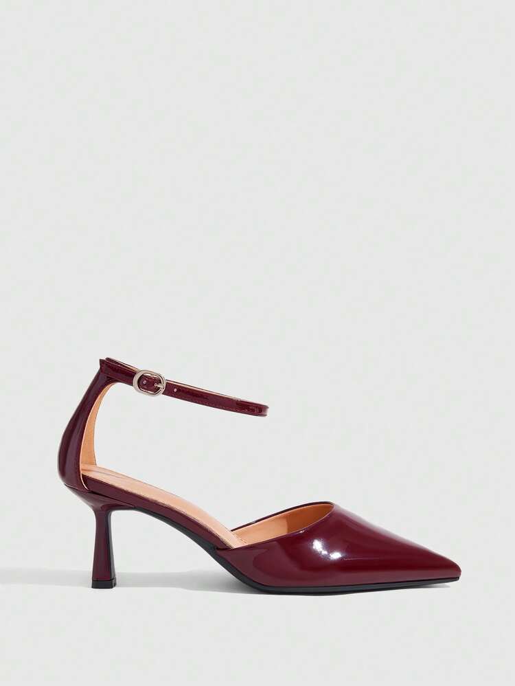 CUCCOO SZL Women's Pointed Toe Buckle Design Fashionable High Heels For Daily Wear