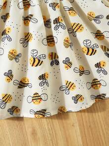 SHEIN Set de 2 vestidos de verano sin mangas con botones y estampado floral para niñas bebé - Amarillo - Ver 7