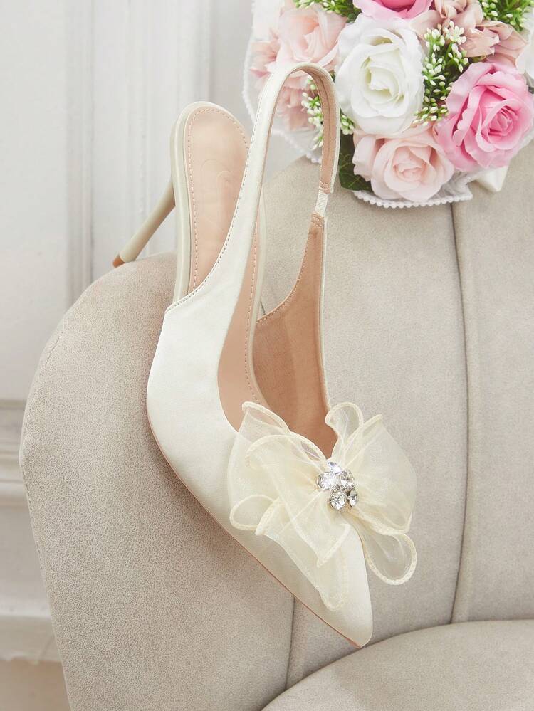 CUCCOO HITCHD Women's Pointed Toe Buckle Design Fashionable High Heels, Versatile For Daily Wear Summer Shoes Wedding Shoes Bride Shoes