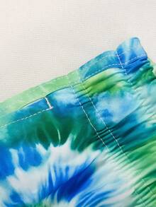 Surfspeed Quần short đi biển nam in họa tiết nhuộm tie-dye, cạp chun có dây rút và túi hai bên. - màu xanh lá - Xem 5