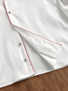 SWAVVY Men's Fashionable Short Sleeve Shirt, Spring/Summer - White - View 5