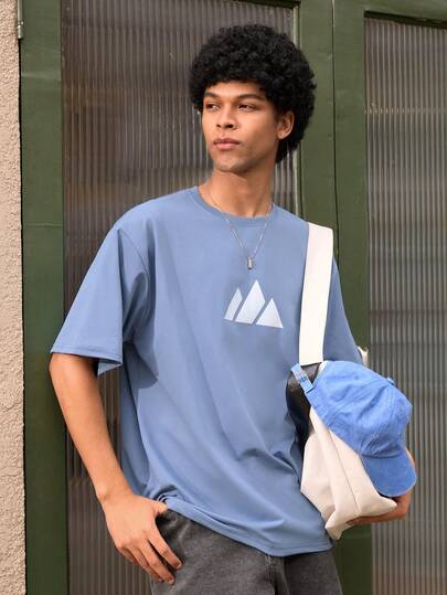 Open Phase Herren lässiges, bequemes Kurzarm T-Shirt mit 3-Streifen Muster Design, geeignet für Outdoor-Aktivitäten, Joggen, Radfahren, Alltagstragen und Zuhause, tolles Geschenk für die Familie