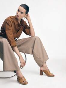 Mnmlis Women's Fashion Strap Commuter Versatile Square Heel High Heel Sandals - Brown - View 3