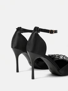 CUCCOO HITCHD Women's Pointed Toe Buckle Design Fashionable High Heels, Versatile For Daily Wear Summer Shoes Wedding Shoes Bride Shoes - Black C - View 4