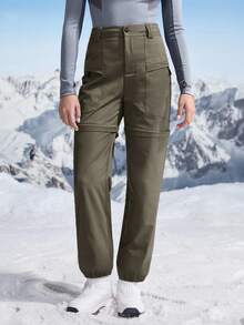 In My Nature Women's Detachable Outdoor Hiking Pants, Autumn/Winter - Khaki - View 3