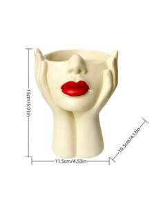Joivida 1个，优雅树脂化妆刷收纳盒，红色嘴唇图案，轻巧合成树脂材质，独立桌面收纳盒，适用于浴室或梳妆台，可作化妆台、情人节、复活节、周年纪念日、生日礼物。 - 多色 - 查看 12