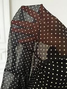 SHEIN EZwear Black Polka Dot Mesh Camisole - Black - View 7