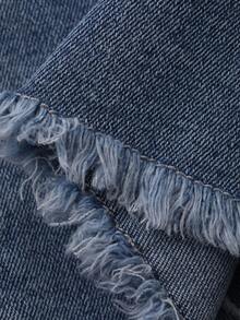 DAZY 秋季女童刺绣喇叭牛仔裤 - 藍色 - 查看 6