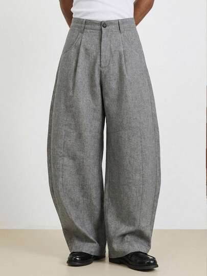 TOKVUE Men's Casual Solid Color Loose Wide Leg Cargo Pants