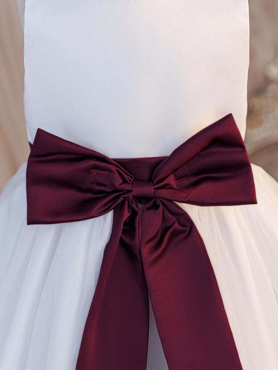 Glamorique Kids 女童优雅无袖连衣裙,公主裙,腰间饰有可拆卸蝴蝶结,适合表演、派对、婚礼、生日庆典等各种场合,四季皆宜。 - 白色 - 查看 1