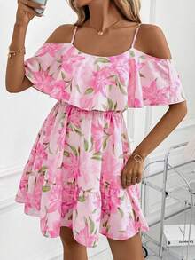 SHEIN Clasi Đầm ngắn in hoa dành cho nữ, thanh lịch cho kỳ nghỉ và tiệc tùng. - Nhiều màu - Xem 7