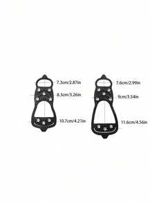 1 Pair 8 Tooth Anti Slip Ice Claws Lightweight Silicone For Skating Hiking Snow Walking Winter Outdoor Safety Gear Non Slip Traction Spikes - Black - View 10