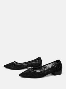 CUCCOO HITCHD 女士鞋履 经典时尚 婚礼 女士平底鞋 白色网面透气 优雅通勤 女士鞋履 婚纱礼服 女士鞋履 - 黑色 - 查看 6