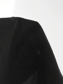 Manfinity Homme 男士加大码衬衫套装，泡泡褶皱面料立领衬衫搭配抽绳西裤，外出聚会必备单品，送给丈夫的理想礼物 - 黑色 - 查看 4