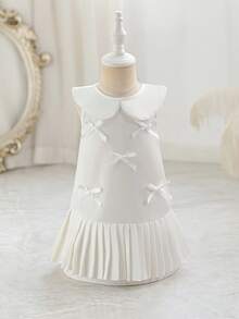 Glamorique Kids 女婴可爱彼得潘领无袖公主裙，春夏款 - 白色 - 查看 7