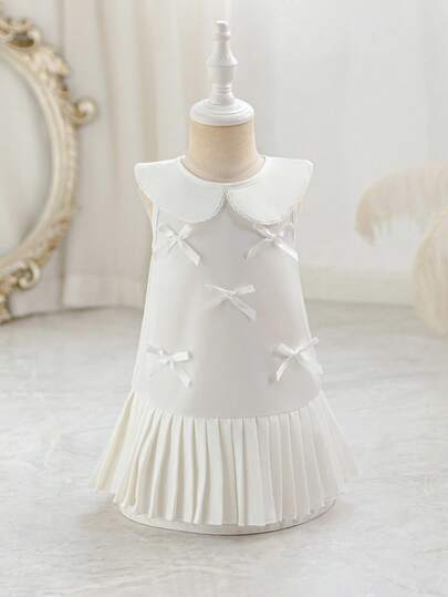 Glamorique Kids 女婴可爱彼得潘领无袖公主裙，春夏款