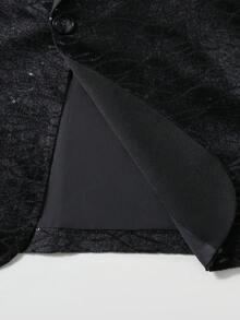 Manfinity AFTRDRK Men's Business Commute Sequin Suit Jacket And Pants Set - Black - View 6