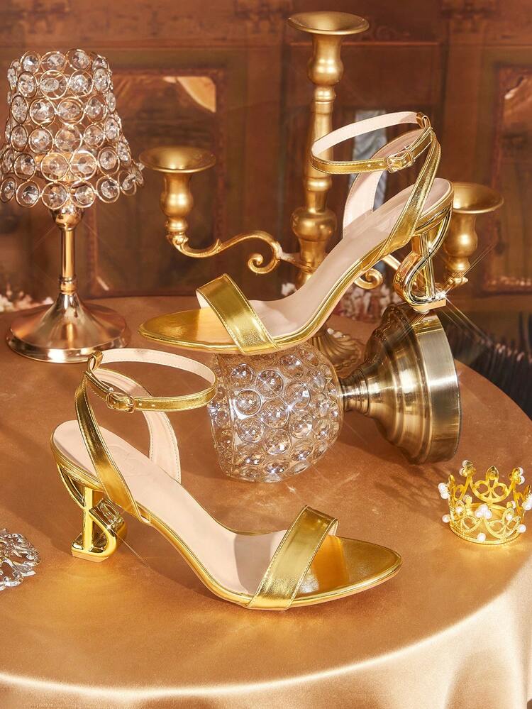 CUCCOO TILAWA Women Shoes Classic Simple, Fashionable Women's High-Heeled Sandals Strap Combination Big Shiny Rhinestone Heterosexual High-Heeled Sandals Dating Afternoon Tea Banquet Party Sexy Wear Summer Shoes