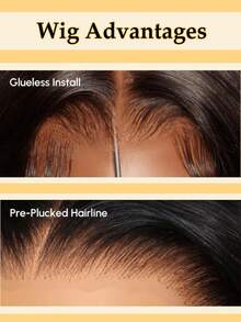 Yaki 直发短波波头假发，真人发，5x5，预处理，无胶假发，蕾丝前假发，真人发，预拔毛发际线，即戴即用，预剪裁，无胶真人发假发，180% 密度 - Natural Black - 查看 6