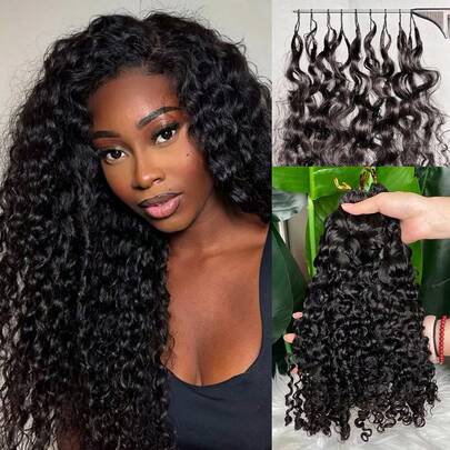 Boho Braids Tóc nối móc sợi xoăn không nút thắt kiểu Miến Điện, 100% tóc người, kiểu tóc xoăn nhẹ kiểu Miến Điện, kiểu tóc tết Boho, kiểu tóc tết lông vũ, màu tự nhiên.