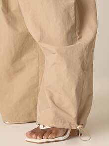 MUSERA Pantalones holgados tipo paracaídas de talla grande, estilo primaveral y veraniego, cómodos y acogedores, con estética de "Cottage Core", para vacaciones casuales - Camel - Ver 5
