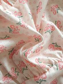 SHEIN Vintaside Kids 2件套女婴荷叶边下摆可爱吊带连衣裙套装 - 彩色 - 查看 5