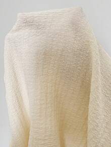 SHEIN EZwear 杏色不对称修身女式T恤 - 杏色 - 查看 6