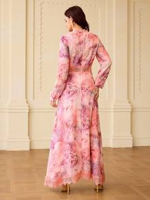 ZEYLAH Đầm ôm dáng thanh lịch dành cho nữ, phối ren và họa tiết hoa nhí, thích hợp cho mùa xuân. - Nhiều màu - Xem 4