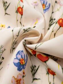 GlowEve Women's Elegant Casual Floral V-Neck Cinched Waist Wide Leg Jumpsuit, Spring/Summer - Multicolor - View 3