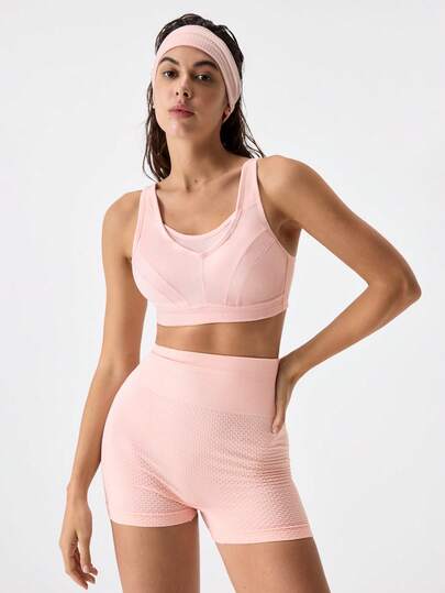 WINGSLOVE Plus Size Women High Impact Sports Bra, Wireless & Unpadded Full Coverage, Wide Strap & U-Back Design, Breathable & Comfortable For Running, Gym Workout