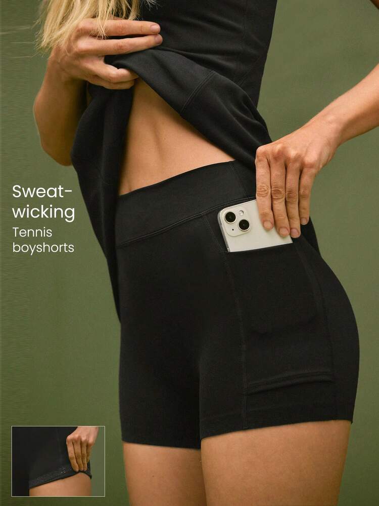 Modal Gusset Swing Smarte schweißableitende, schnell trocknende Shorts mit Seitentaschen und rutschfesten Griffen für Tennis, Golf, Pickleball und tägliche Aktivitäten