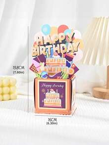 Joivida 1张3D立体玫瑰蝴蝶花束贺卡，含贺卡和信封 - 生日、情人节、父亲节、母亲节和感谢信的完美之选 - 多色 - 查看 11