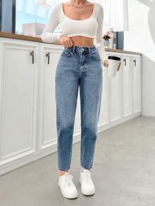 EURMUSE Women's Fashionable Casual Jeans - Medium Wash - View 3