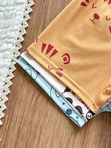 SHEIN Vintaside Kids 6件套男婴夏季套装，包含黑色、白色和条纹三种颜色：背心和短裤，舒适休闲，适合日常穿着。 - 彩色 - 查看 4