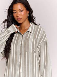 MUSERA Áo sơ mi dài tay cài cúc bằng vải lanh có họa tiết, thích hợp cho mùa xuân hè, đi biển, kỳ nghỉ, phong cách dễ thương, thường ngày. - Nhiều màu - Xem 2