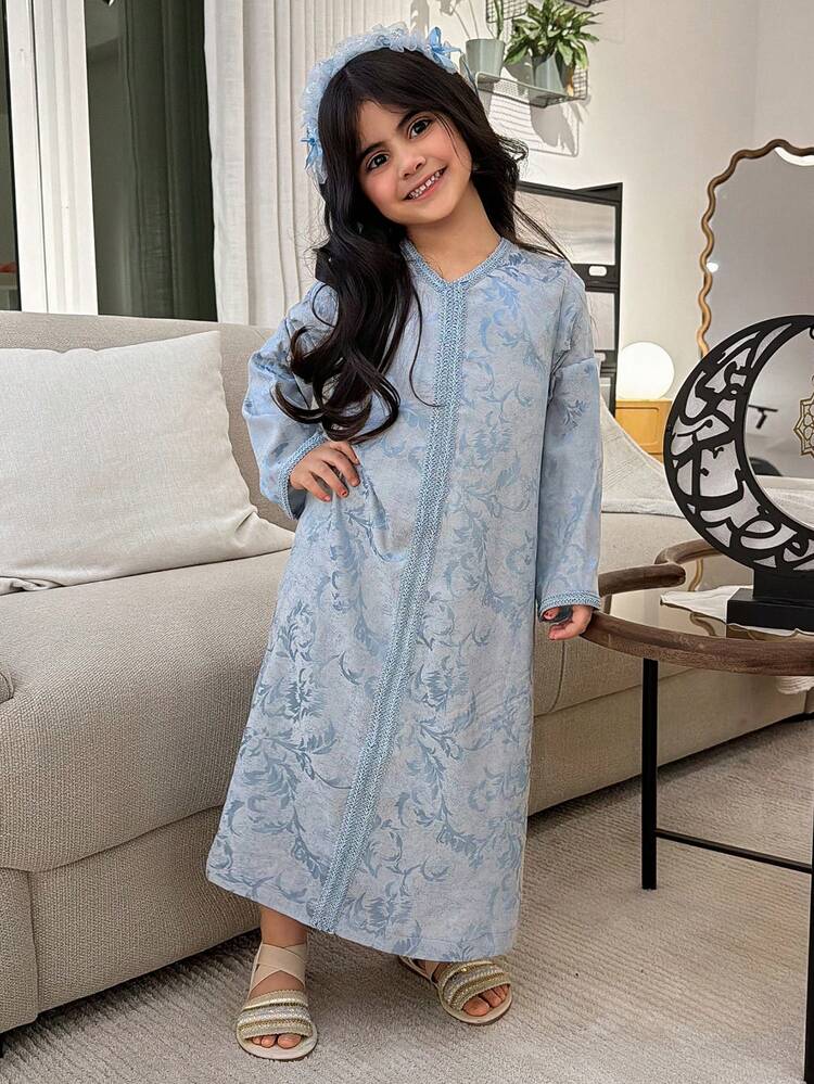 Young Girl Elegant Party Jacquard Dress