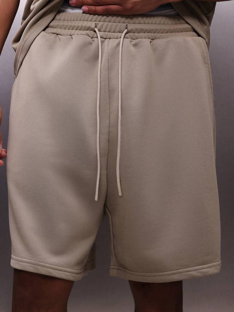 PLAYBOY X SUMWON Beige Jersey T-Shirt And Shorts Co-Ord Set With Crew Neckline Oversized Fit Bunny Graphic Design Regular Length Summer Casual Wear