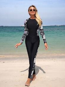 Swim Mulvari Bộ đồ bơi Burkini thanh lịch cho kỳ nghỉ hè trên bãi biển, kèm váy che ngoài. - màu đen - Xem 5
