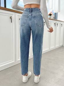 EURMUSE Women's Fashionable Casual Jeans - Medium Wash - View 2