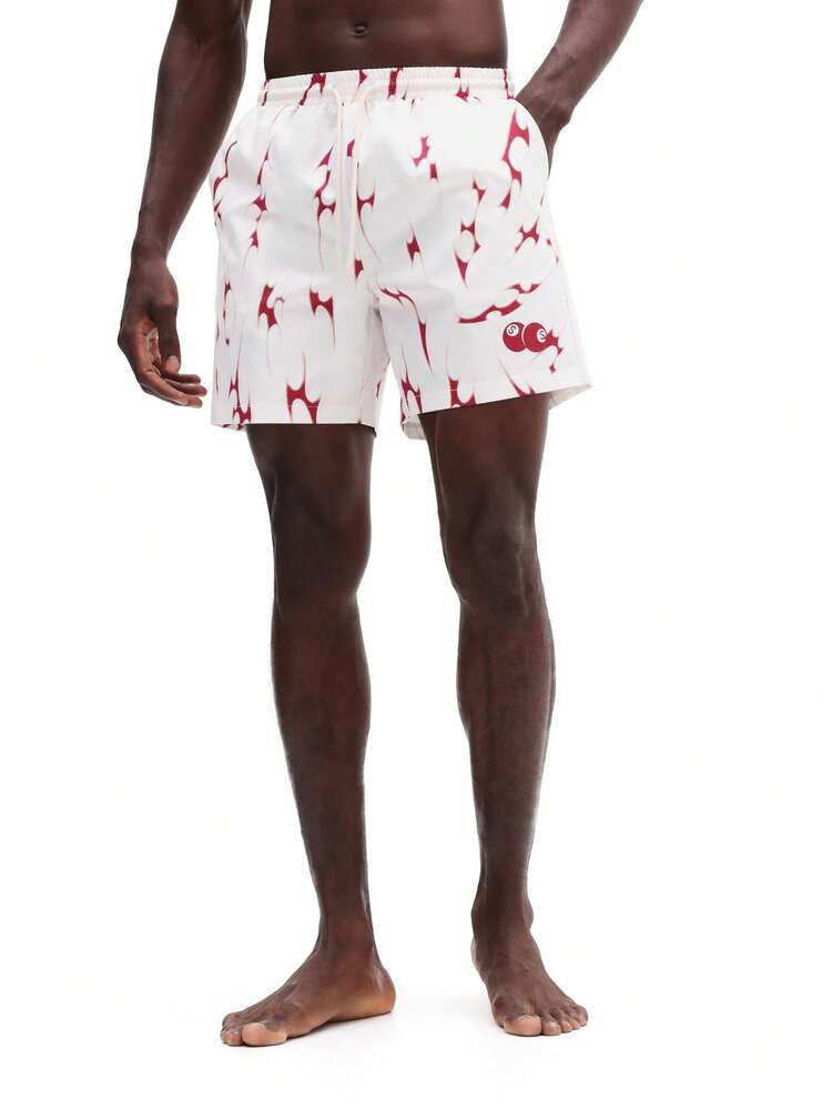 Abstract Star Print Swim Shorts