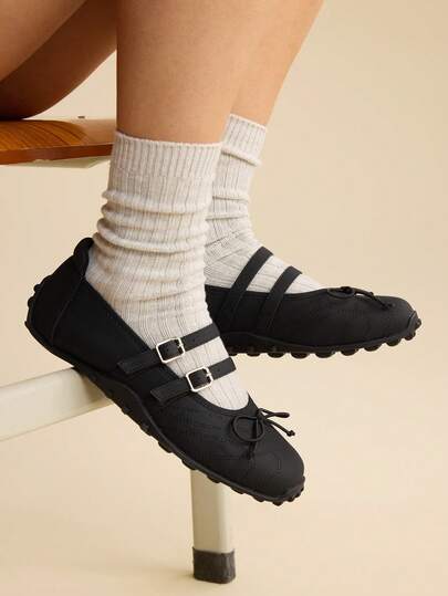 CUCCOO EASI Mary Jane Shoes - Women's Autumn New Style Bowknot Shoes, Ballet Flat Sports Shoes