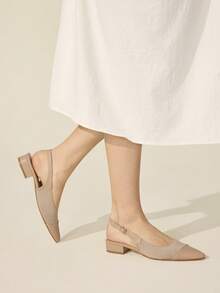 CUCCOO BASICS Giày nữ cổ điển đơn giản thời trang, giày bệt nữ phối lưới, giày nữ thanh lịch, trang nhã. - Màu be - Xem 1