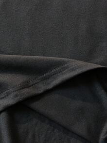 Manfinity Homme Plus Size Men's Simple Fashion Casual Short Sleeve T-Shirt, Daily Wear - Black - View 4