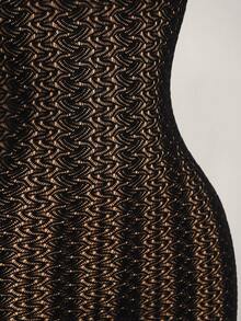 SHEIN ICON Women's Lace Fitted Sexy Spaghetti Strap Mini Dress - Black - View 9